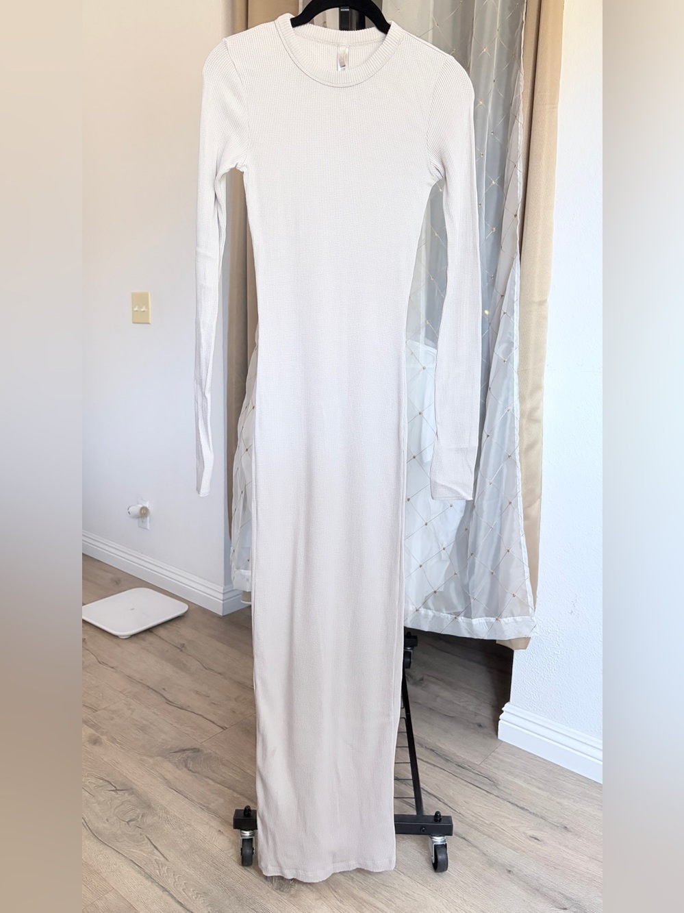 SKIMS Long Ribbed Knit Maxi Dress - Light Beige - Picture 1 of 3